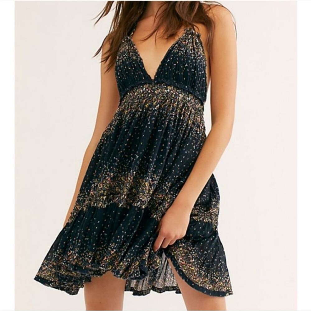 Free people 100 Degree Printed Dress Open Back S
